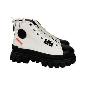 Palladium Women's Revolt Hi TX Platform Boot, Star White, Size 9, New‎ With Box